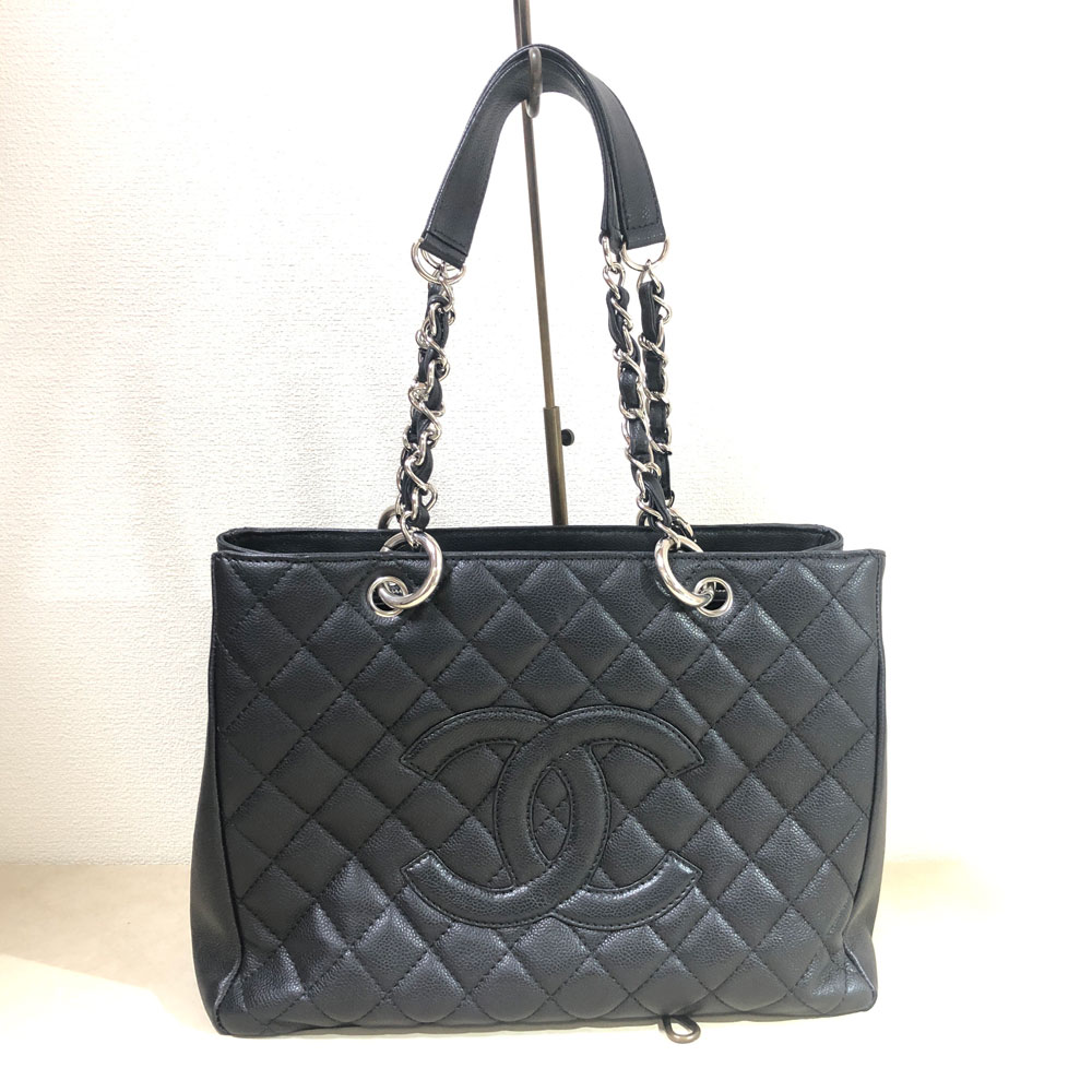 CHANEL シャネル GST グランドショッピングチェーントートバッグ キャビアスキン ブラック カード・シール有 静岡のますや質店